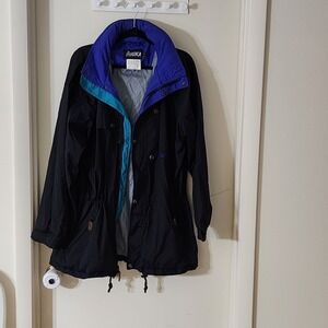 Vintage Nordica Sport System Black Blue Teal Ski Jacket Size L / 6